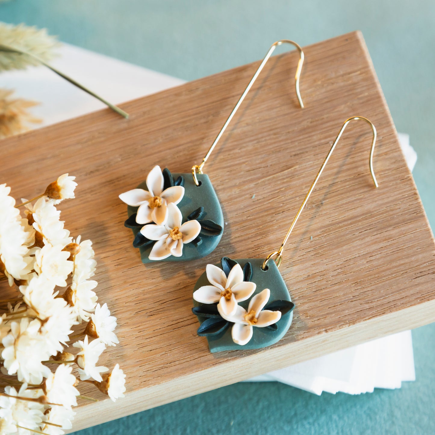 Pendientes colgantes flores