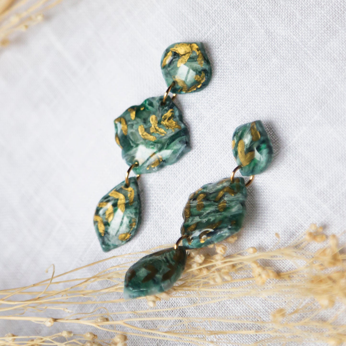 Pendientes verdes lágrimas