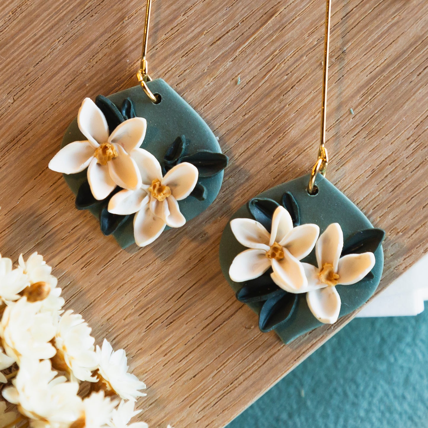 Pendientes colgantes flores