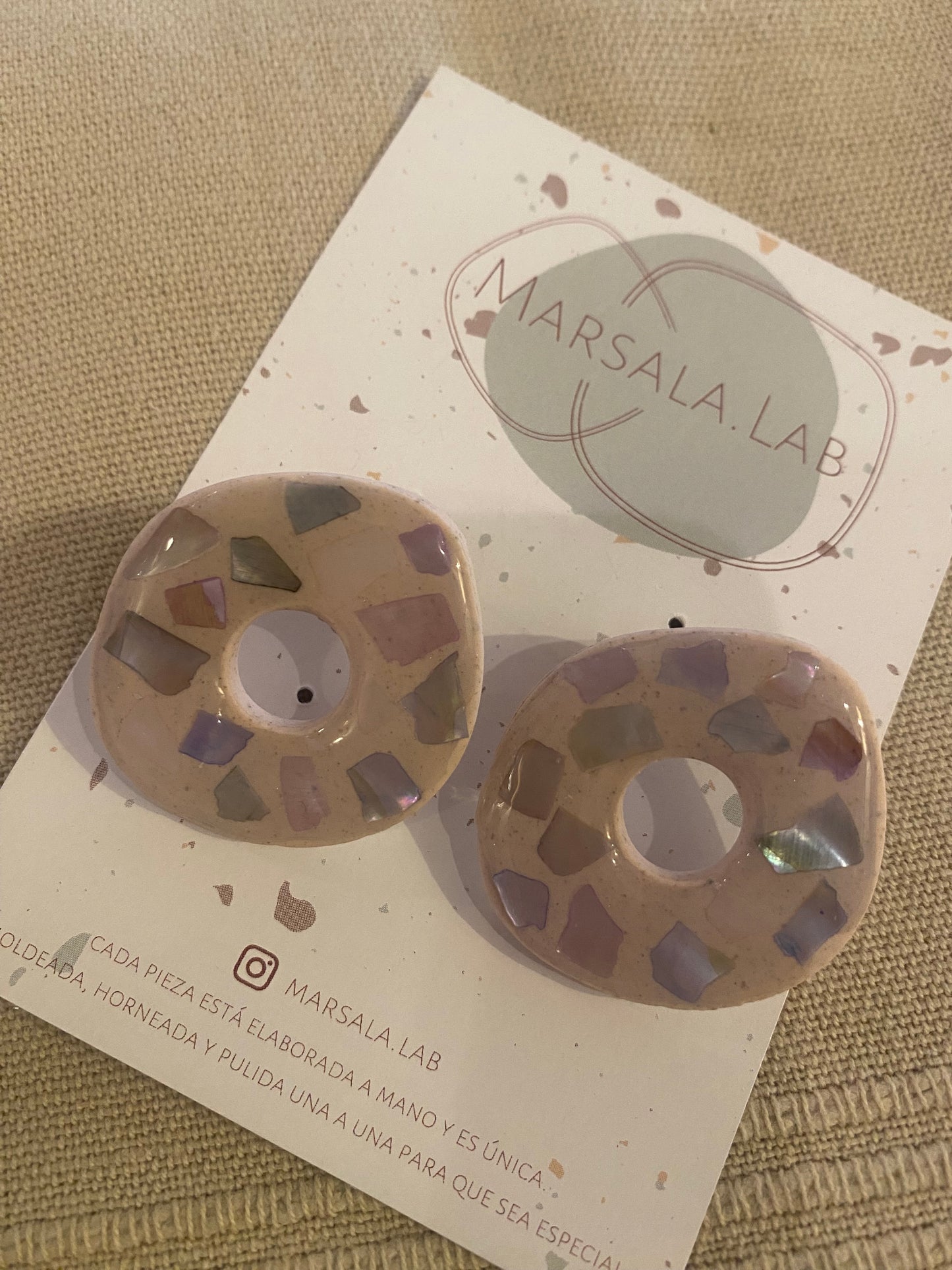 Pendientes nácar rosa