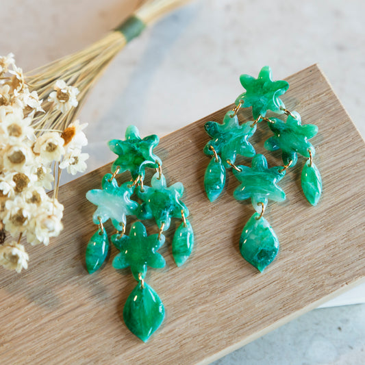 Pendientes estrella verdes