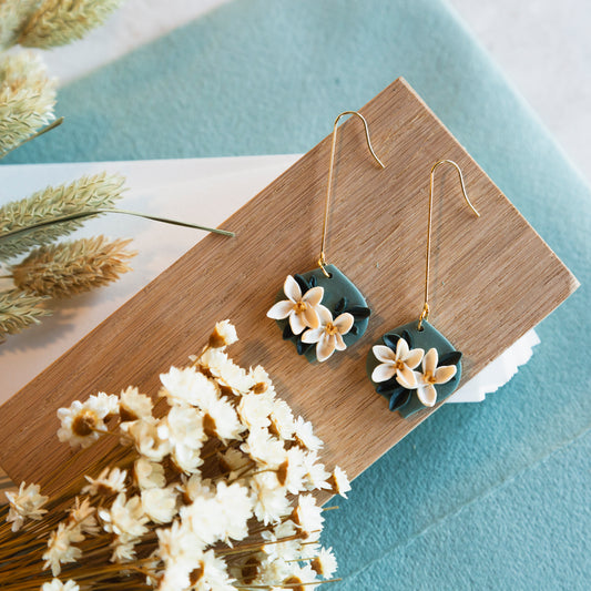 Pendientes colgantes flores
