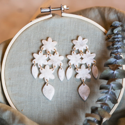 Pendientes estrella blancos
